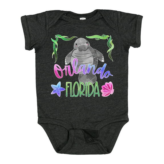 Inktastic Orlando Florida Cute Swimming Manatee Boys or Girls Baby Bodysuit