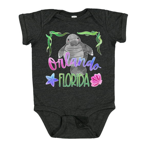 Inktastic Orlando Florida Cute Swimming Manatee Boys or Girls Baby Bodysuit