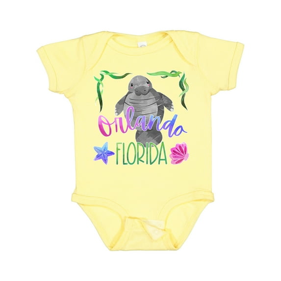 Inktastic Orlando Florida Cute Swimming Manatee Boys or Girls Baby Bodysuit