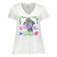 thumbnail image 1 of Inktastic Orlando Florida Cute Swimming Manatee Women's Plus Size V-Neck T-Shirt, 1 of 5