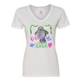 thumbnail image 1 of Inktastic Orlando Florida Cute Swimming Manatee Women's V-Neck T-Shirt, 1 of 5