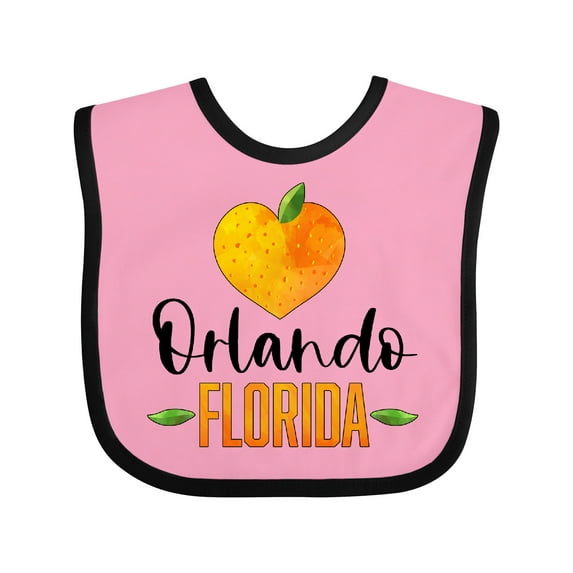 Inktastic Orlando Florida Orange in Heart Boys or Girls Baby Bib
