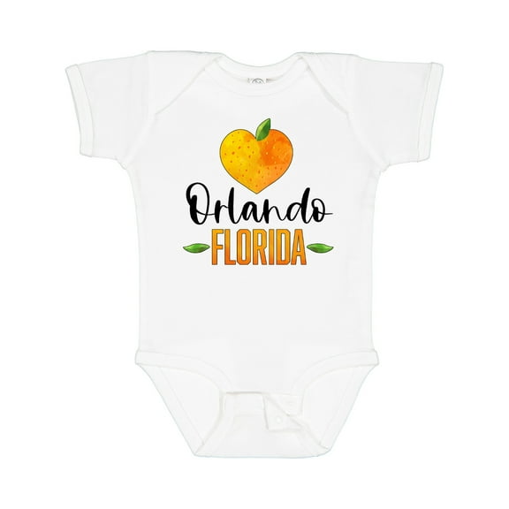 Inktastic Orlando Florida Orange in Heart Boys or Girls Baby Bodysuit