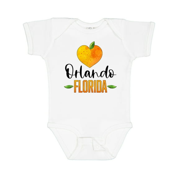 Inktastic Orlando Florida Orange in Heart Boys or Girls Baby Bodysuit