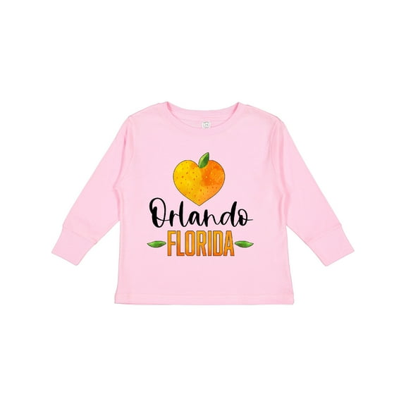 Inktastic Orlando Florida Orange in Heart Boys or Girls Long Sleeve Toddler T-Shirt