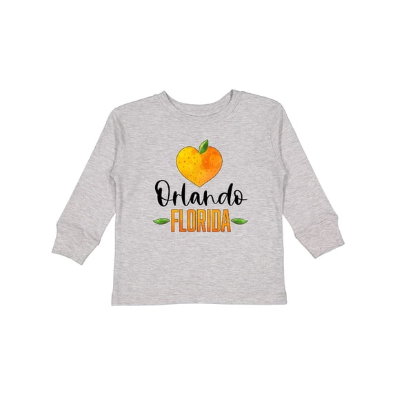 Inktastic Orlando Florida Orange in Heart Boys or Girls Long Sleeve Toddler T-Shirt
