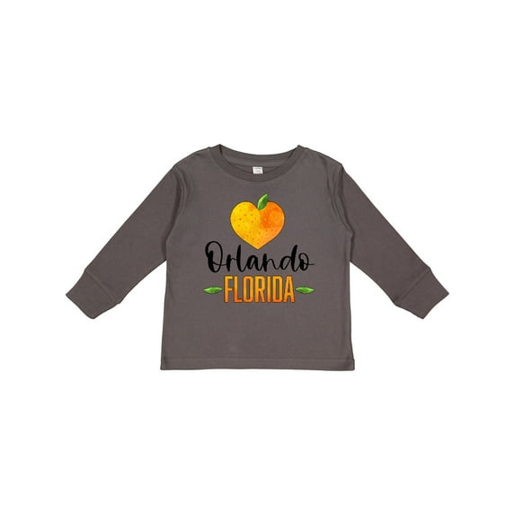 Inktastic Orlando Florida Orange in Heart Boys or Girls Long Sleeve Toddler T-Shirt