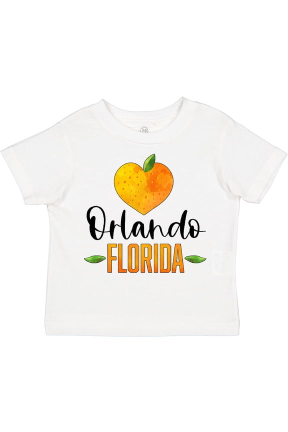 Orlando Florida Orange in Heart Boys or Girls Toddler T-Shirt