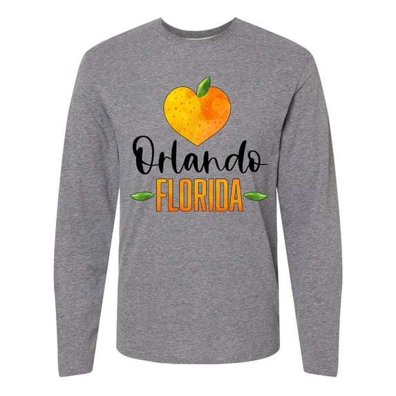 Inktastic Orlando Florida Orange in Heart Long Sleeve T-Shirt