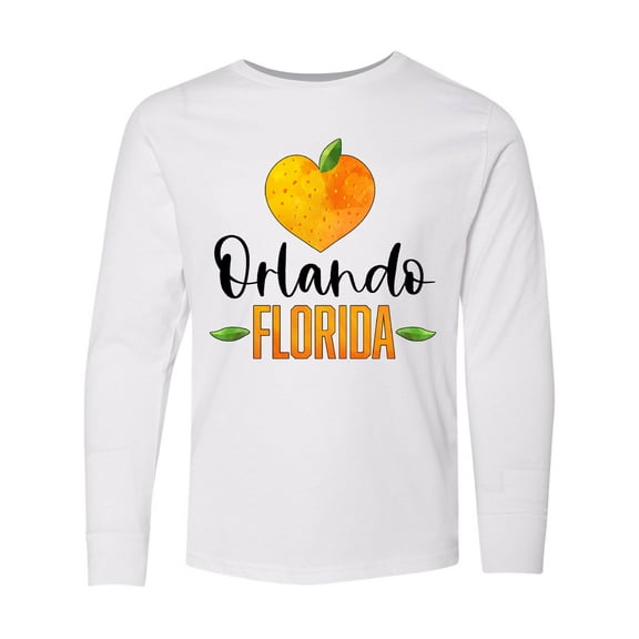 Inktastic Orlando Florida Orange in Heart Long Sleeve Youth T-Shirt