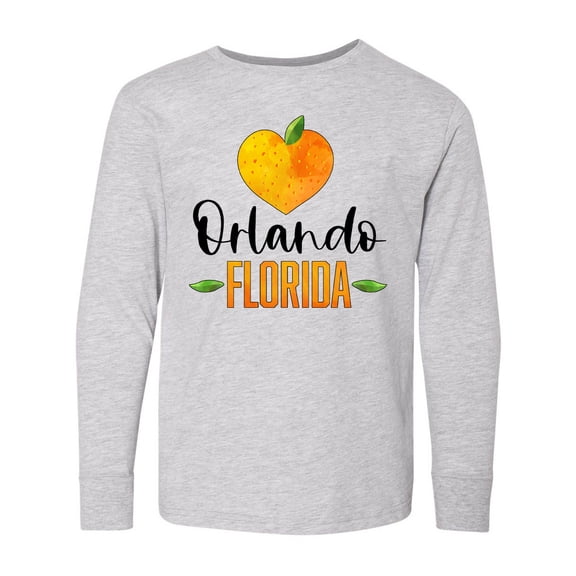 Inktastic Orlando Florida Orange in Heart Long Sleeve Youth T-Shirt