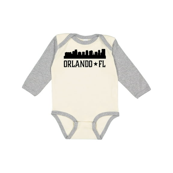 Inktastic Orlando Florida Skyline City Boys or Girls Long Sleeve Baby Bodysuit