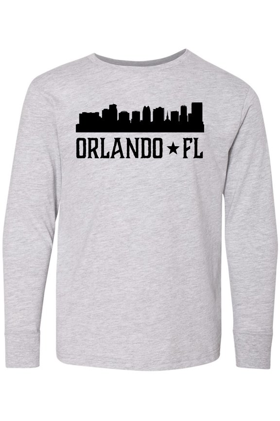 Orlando Florida Skyline City Long Sleeve Youth T-Shirt