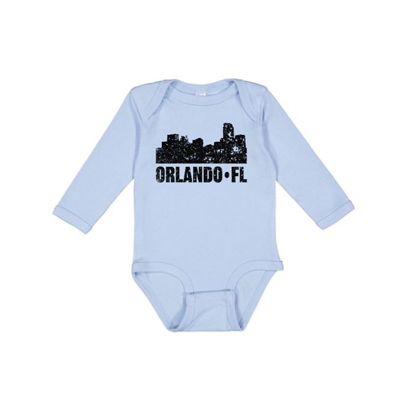 Inktastic Orlando Skyline with Grunge Boys or Girls Long Sleeve Baby Bodysuit