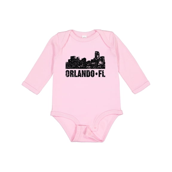 Inktastic Orlando Skyline with Grunge Boys or Girls Long Sleeve Baby Bodysuit