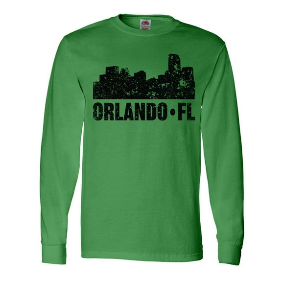 Inktastic Orlando Skyline with Grunge Long Sleeve T-Shirt