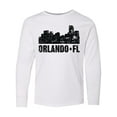 thumbnail image 1 of Inktastic Orlando Skyline with Grunge Long Sleeve Youth T-Shirt, 1 of 5