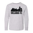 thumbnail image 1 of Inktastic Orlando Skyline with Grunge Long Sleeve Youth T-Shirt, 1 of 5