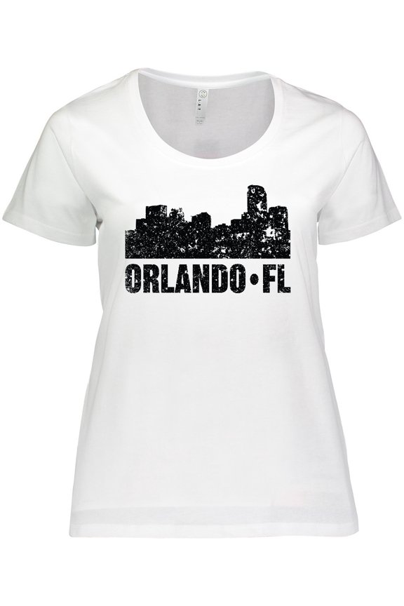 Orlando Skyline with Grunge Women's Plus Size T-Shirt