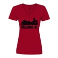 thumbnail image 1 of Inktastic Orlando Skyline with Grunge Women's V-Neck T-Shirt, 1 of 5