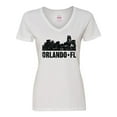 thumbnail image 1 of Inktastic Orlando Skyline with Grunge Women's V-Neck T-Shirt, 1 of 5