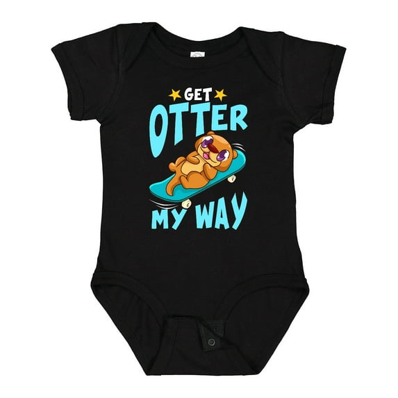 Inktastic Otter Cute Kids Skateboarding Boys or Girls Baby Bodysuit