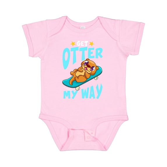 Inktastic Otter Cute Kids Skateboarding Boys or Girls Baby Bodysuit