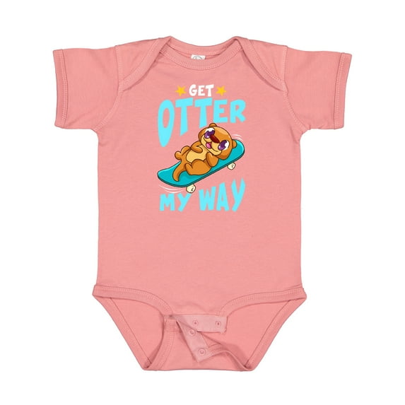 Inktastic Otter Cute Kids Skateboarding Boys or Girls Baby Bodysuit