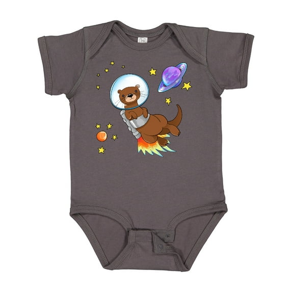 Inktastic Otter Space Cute Otter with Rocket Pack Boys or Girls Baby Bodysuit