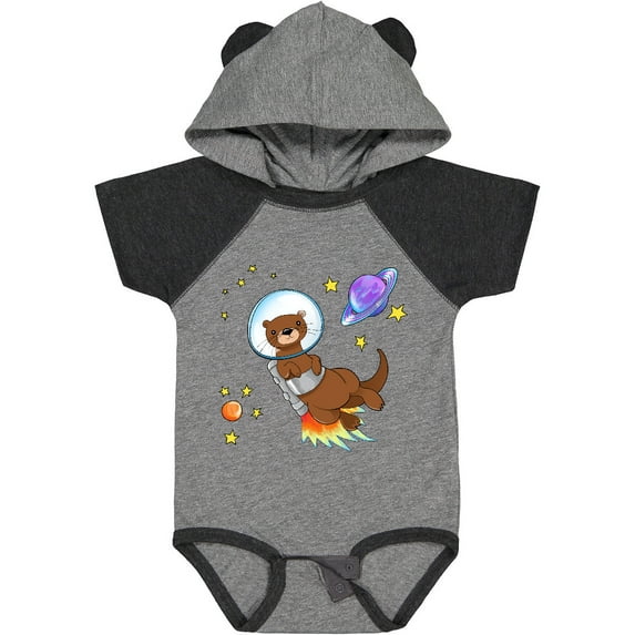 Inktastic Otter Space Cute Otter with Rocket Pack Boys or Girls Baby Bodysuit