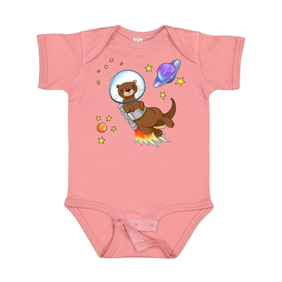 Inktastic Otter Space Cute Otter with Rocket Pack Boys or Girls Baby Bodysuit