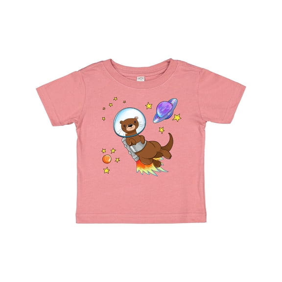 Inktastic Otter Space Cute Otter with Rocket Pack Boys or Girls Baby T-Shirt