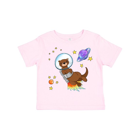 Inktastic Otter Space Cute Otter with Rocket Pack Boys or Girls Toddler T-Shirt