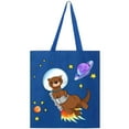thumbnail image 1 of Inktastic Otter Space Cute Otter with Rocket Pack Tote Bag, 1 of 3