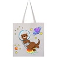 thumbnail image 1 of Inktastic Otter Space Cute Otter with Rocket Pack Tote Bag, 1 of 4