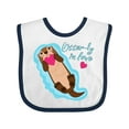 thumbnail image 1 of Inktastic Otter-ly in Love-otter with Heart Boys or Girls Baby Bib, 1 of 4