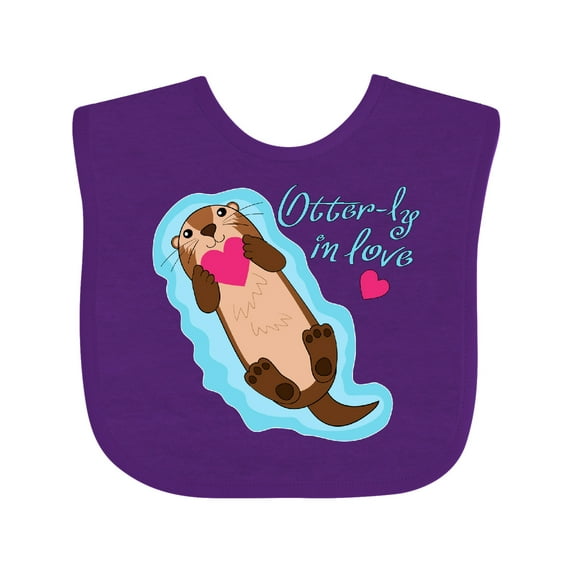 Inktastic Otter-ly in Love-otter with Heart Boys or Girls Baby Bib