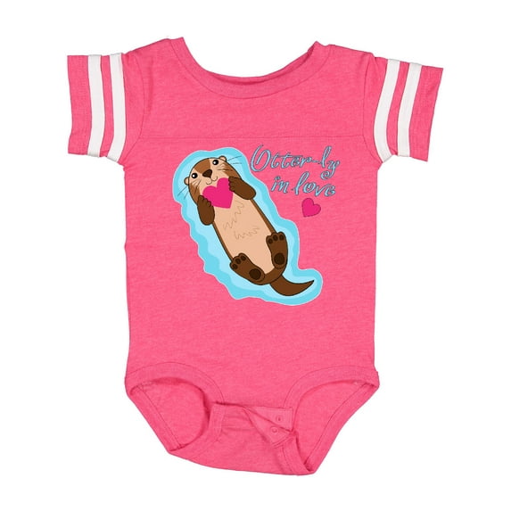 Inktastic Otter-ly in Love-otter with Heart Boys or Girls Baby Bodysuit