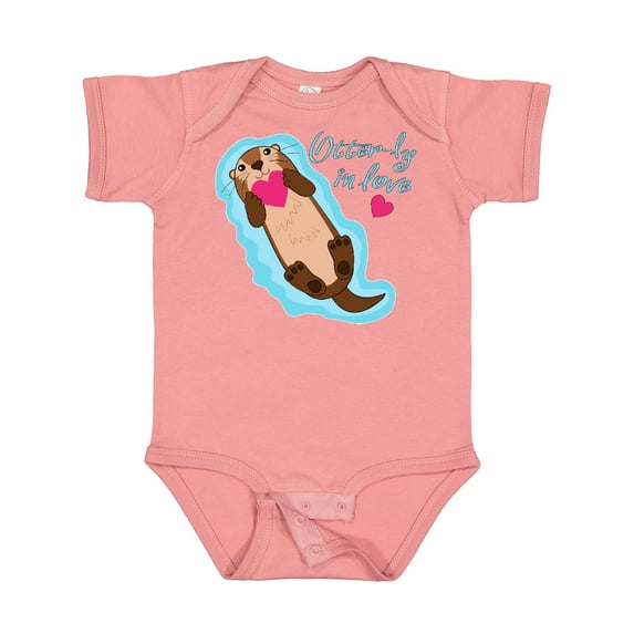 Inktastic Otter-ly in Love-otter with Heart Boys or Girls Baby Bodysuit