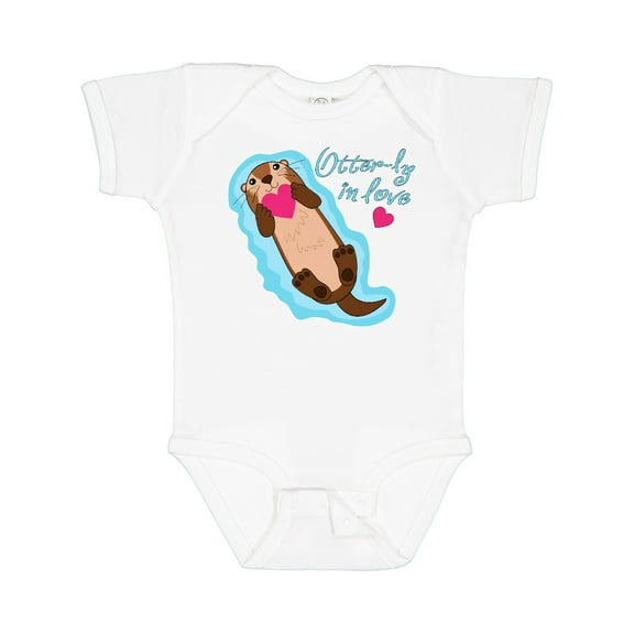 Inktastic Otter-ly in Love-otter with Heart Boys or Girls Baby Bodysuit