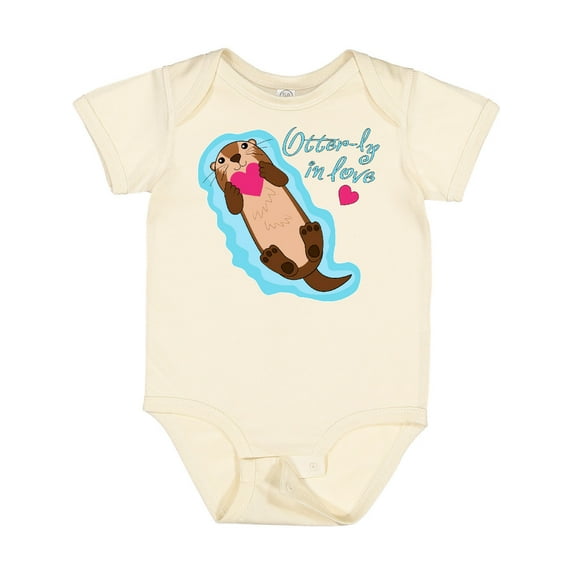 Inktastic Otter-ly in Love-otter with Heart Boys or Girls Baby Bodysuit