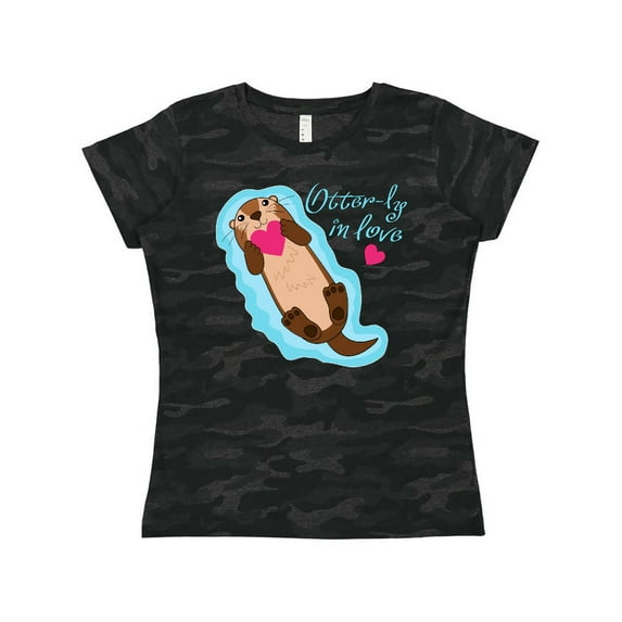 Inktastic Otter-ly in Love-otter with heart Women's T-Shirt