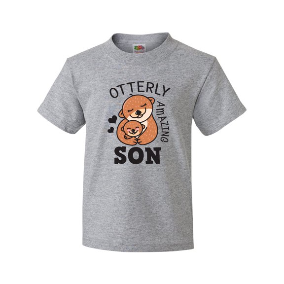 Inktastic Otterly Amazing Son with Mother and Child Otter Youth T-Shirt
