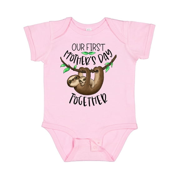 Inktastic Our 1st Mother's Day Together Cute Mom and Baby Sloth Boys or Girls Baby Bodysuit