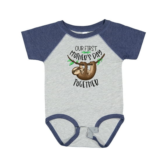Inktastic Our 1st Mother's Day Together Cute Mom and Baby Sloth Boys or Girls Baby Bodysuit