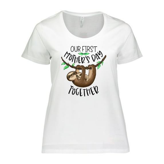Inktastic Our 1st Mother's Day Together Cute Mom and Baby Sloth Women's Plus Size T-Shirt