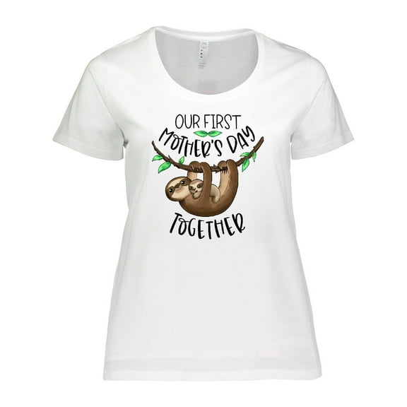 Inktastic Our 1st Mother's Day Together Cute Mom and Baby Sloth Women's Plus Size T-Shirt