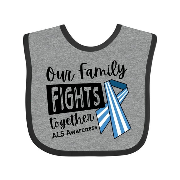 Inktastic Our Family Fights Together ALS Awareness Boys or Girls Baby Bib