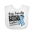 thumbnail image 1 of Inktastic Our Family Fights Together ALS Awareness Boys or Girls Baby Bib, 1 of 4