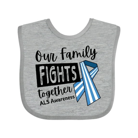 Inktastic Our Family Fights Together ALS Awareness Boys or Girls Baby Bib